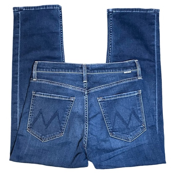 MOTHER The Tomcat Straight Blue Denim Ankle Jeans Snipped in the Bud Wash Sz 28 - Picture 6 of 12